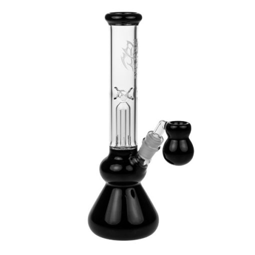 Black Leaf Glass Beaker Bong